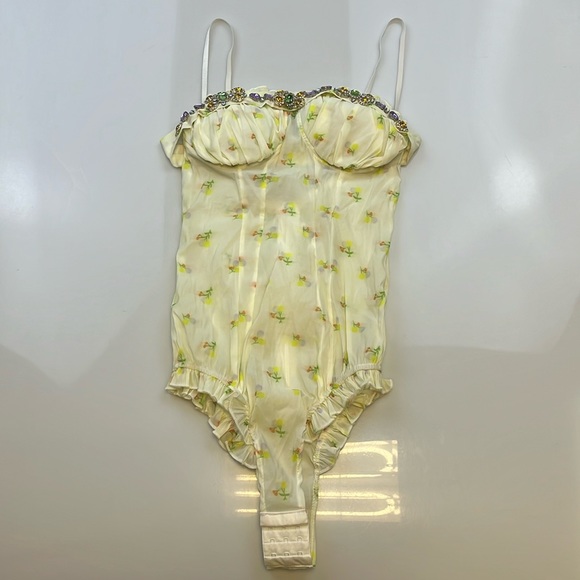 Fateen Floral Bejewelled Bodysuit N119-8 - Picture 2 of 8